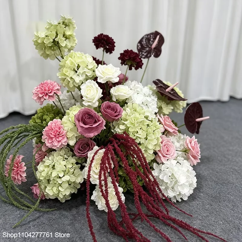 Luxuriöse Hochzeitsdekoration Künstliche Rose Hortensie Anthurium Tischdekoration Blumenball Event-Party Dekorationsstück 30/40/50/60/70CM – Detail 1