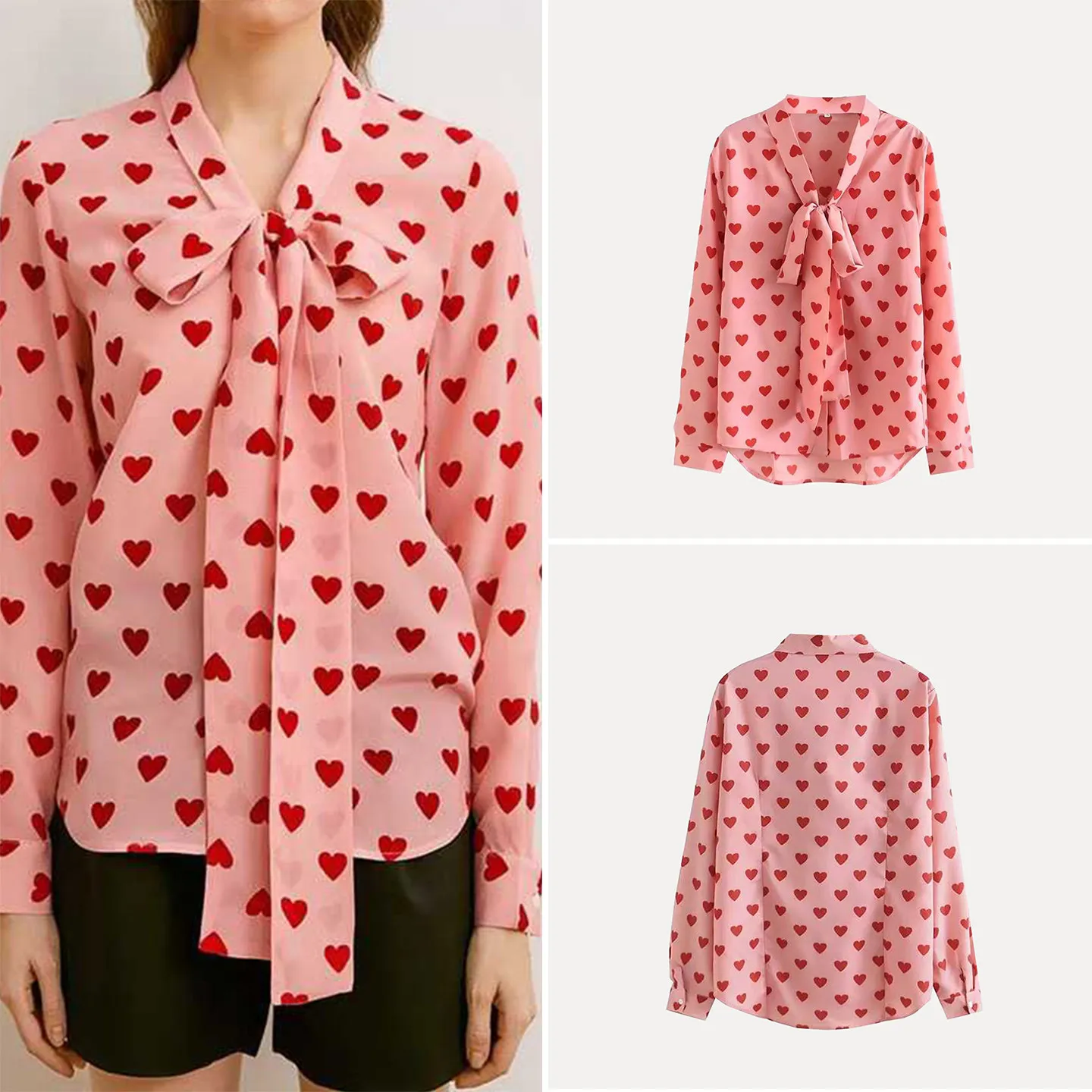 

Элегантная женская рубашка ZADATA с принтом «Простая любовь» и поясом, модная новинка зимы 2025