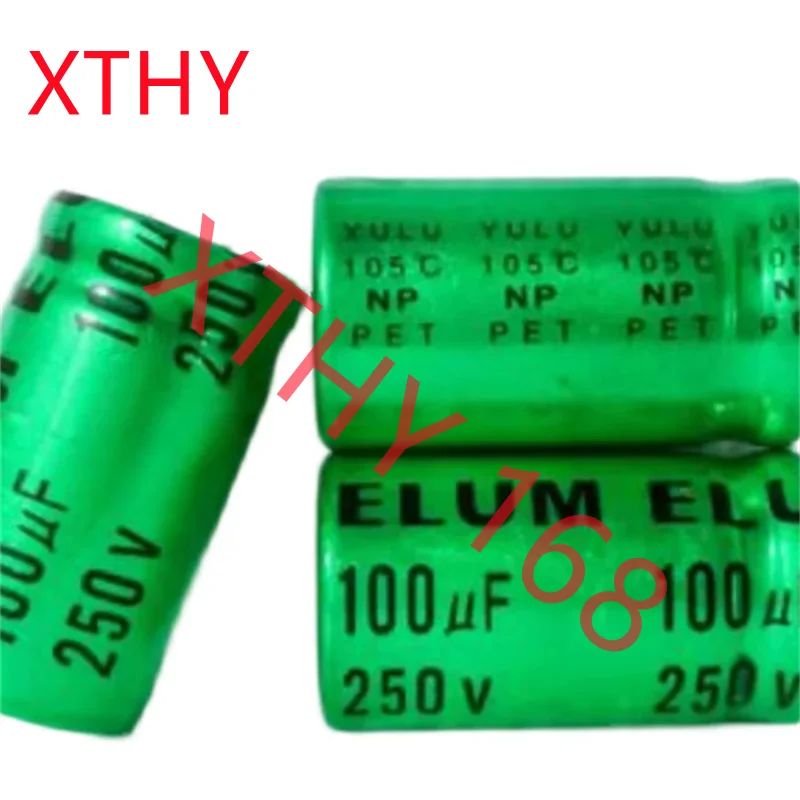 250V 100UF 100UF 250V New Green ELUM Audio High-Frequency Crossover Potted Electrolytic Capacitor 18*30