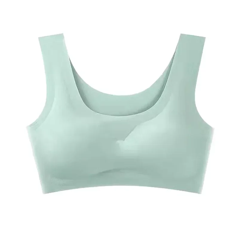 Explosive Non-trace Underwear Summer Women\'s Yoga Sports Vest A Piece of Non-underwire Holding Non-trace Sleep Ice Silk Bra