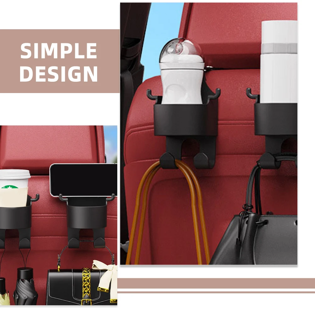 

2Pcs Car Headrest Cup Holder Multipurpose Backseat Organizer Storage for Bottles Phones Snacks Vehicle Rear Seat Cup Holder