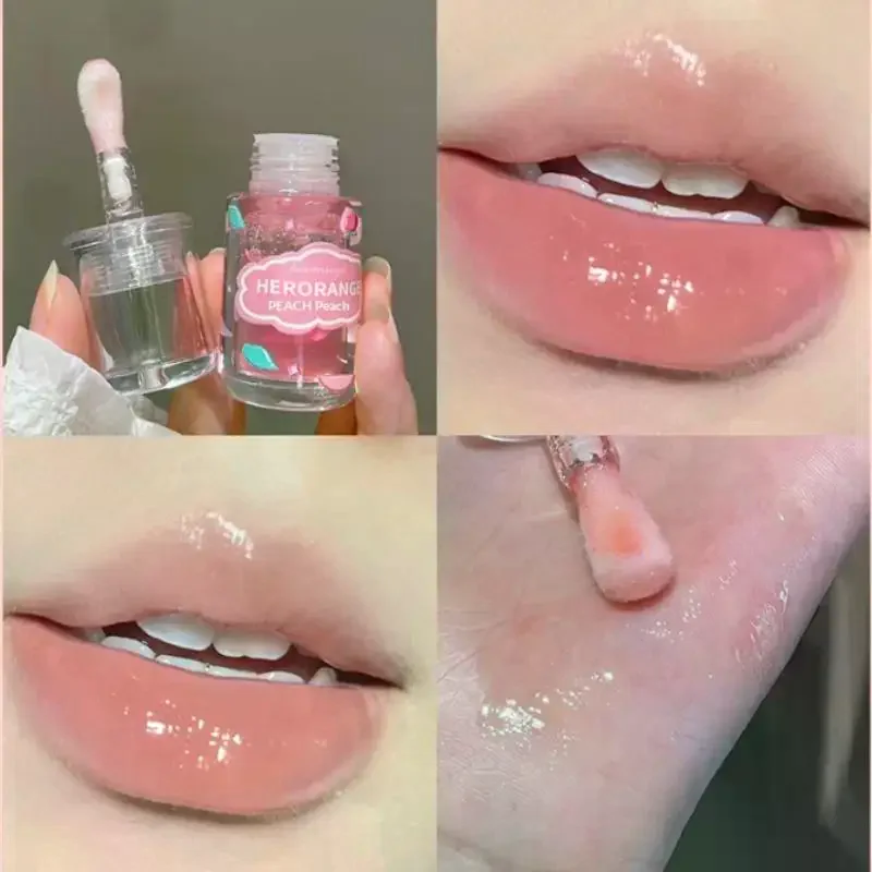 HERORANGE 1Pcs Fruit Flavored Lip Oil Moisturizing Lip Balm Lip Gloss Lip Primer Lip Care Makeup