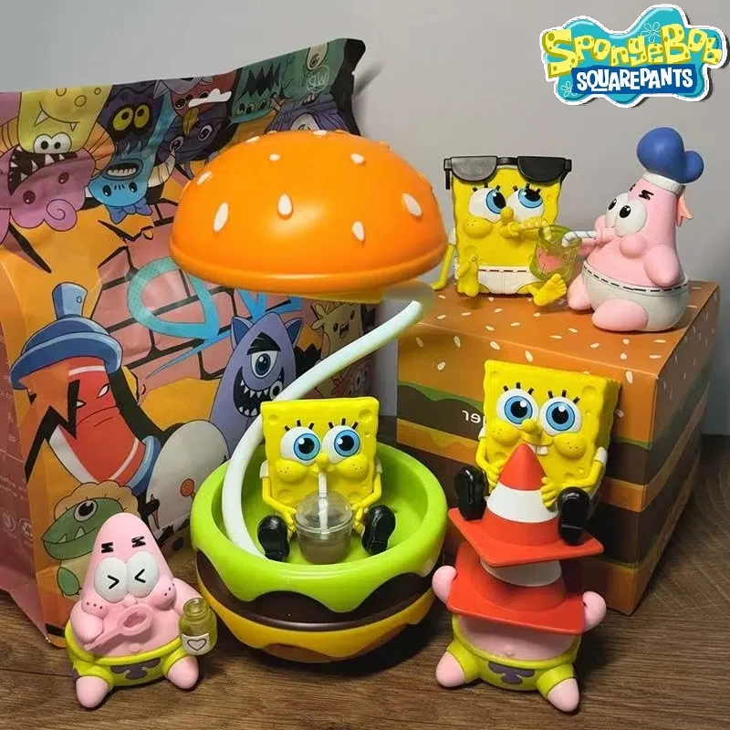 kawaii Blind box SpongeBob SquarePants Patrick Star Cartoon Cute Figure Model Toy Desktop Ornament Decoration Birthday Gift