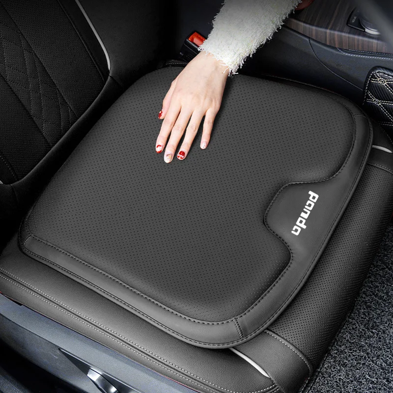 Leather Car Seat Cover Breathable and Non-slip Front Seat Cushion Protector Mat for Fiat Panda 2011 2008 2009 Coss4x4 Chair Pad