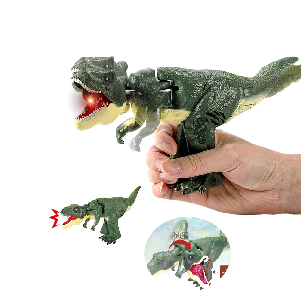 

2023 Funny Dinosaur Toys Trigger The T-Rex Chomper Dino Grabber Toy with Sound and Light Hand-operated Snapper Gift For Kids