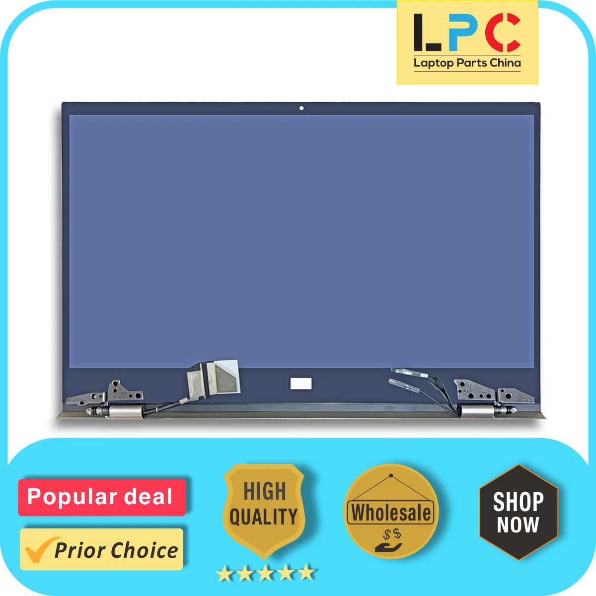 For HP Envy 13-AH 13T-AH LCD Display Screen Complete Assembly with Back Cover Hinges FHD 1920x1080 13.3inch EDP 30Pin New Silver