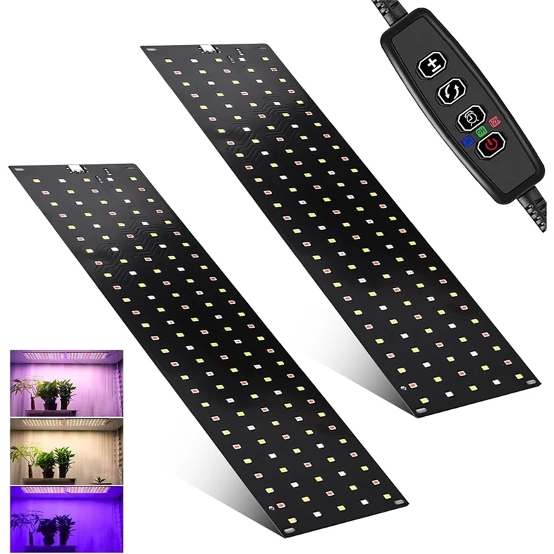 【توصيل سريع】مجموعة مصابيح نباتية LED كاملة الطيف، 3 أوضاع إضاءة تنمو مع مؤقت للنباتات الداخلية