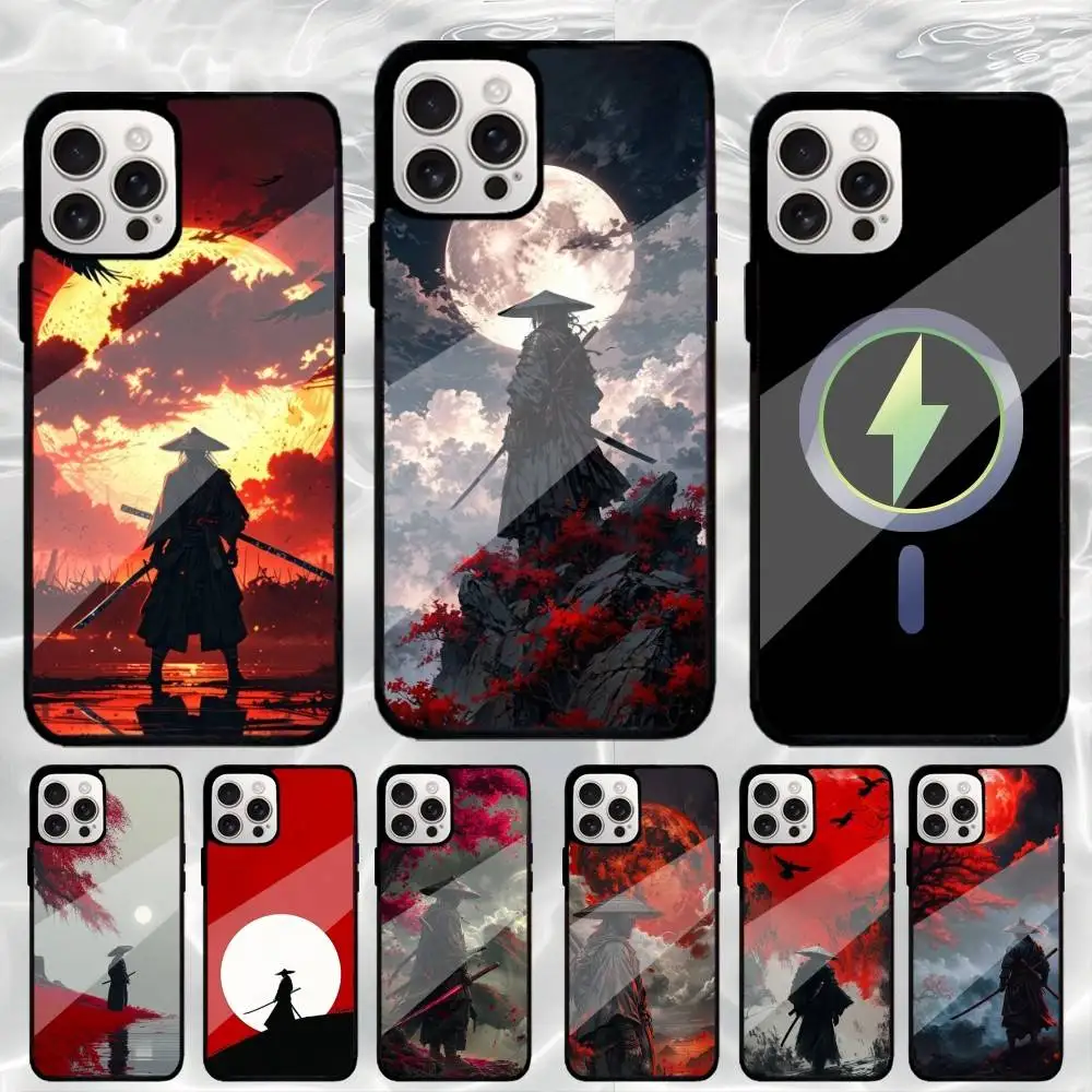 

Japanese Bushido Samurai Phone Case For iPhone17,16,15,14,13,12,11 Plus,Pro Max Magnetic Magsafe Wireless Charging