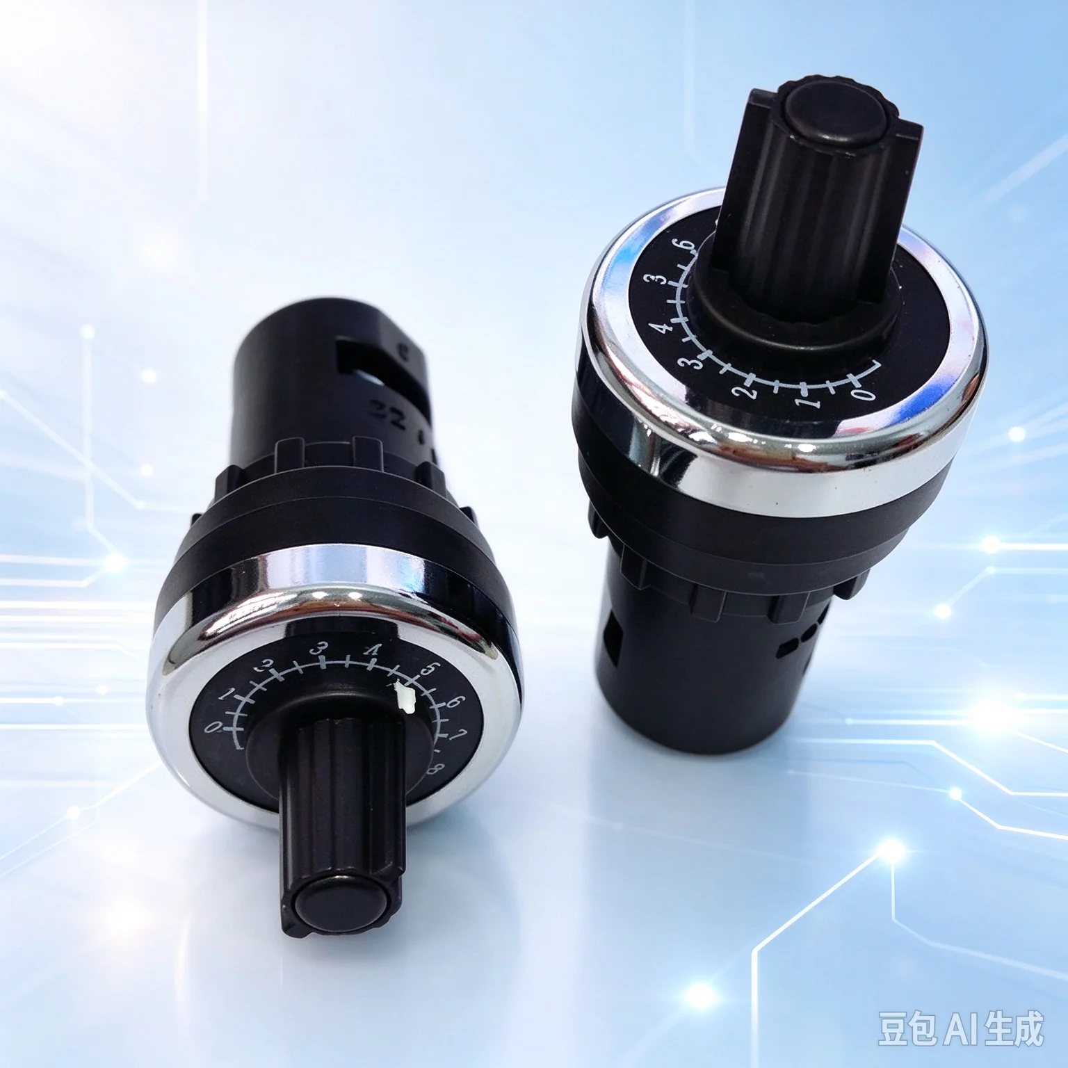 10pcs  Round Single-Turn WIW22S Potentiometer LA42DWQ-22 22mm Hole 10K with Knob for Inverter Speed Control