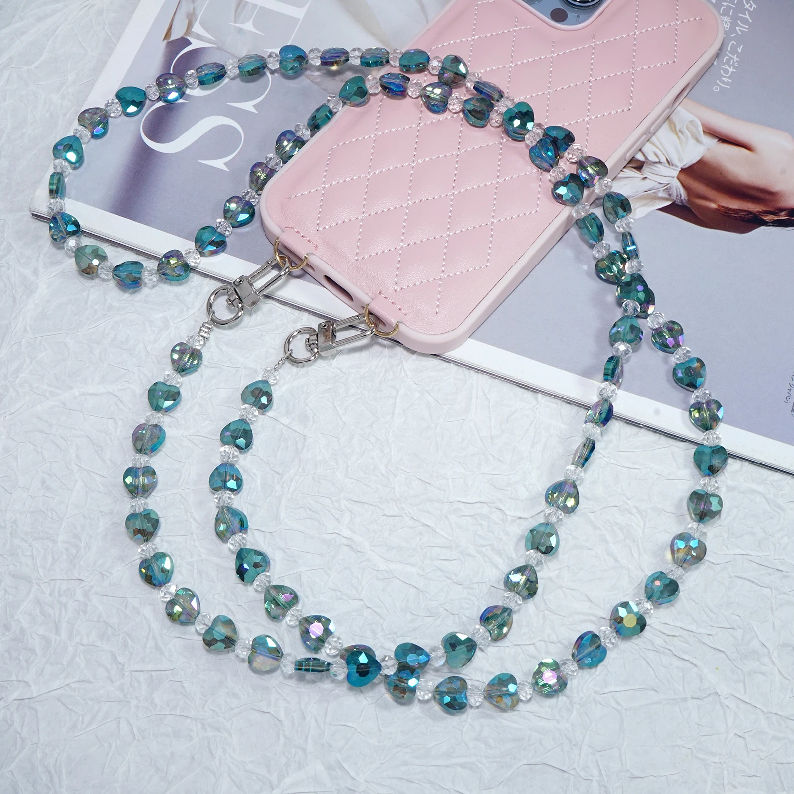Love Cross-Body Universal Mobile Phone Lanyard Suitable Apple Samsung Huawei Xiaomi mobile Phones Crystal Cross-Body Lanyard