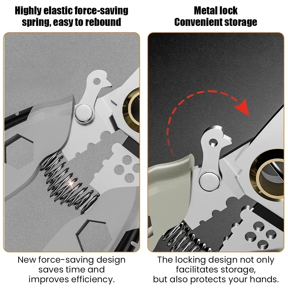 كماشة متعرية سلكية متعددة الأغراض ، 16 في 1 ، مقص إصلاح منزلي ، تجريد كهربائي ، كماشة العقص ، أدوات يدوية ، 7 بوصة