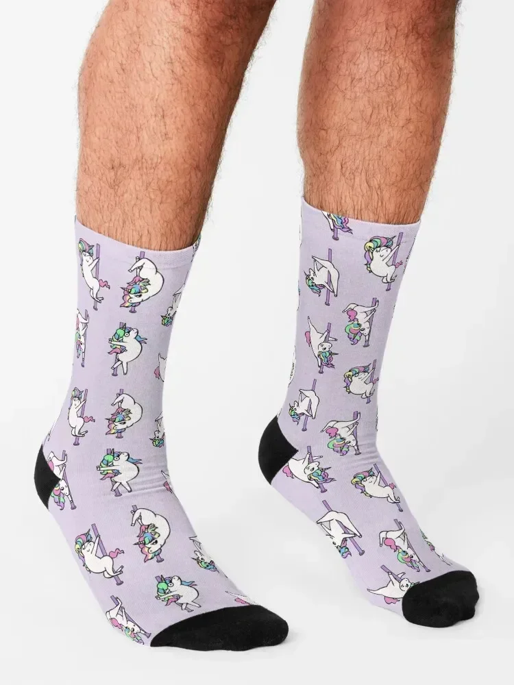 Kaus Kaki Klub Menari Tiang Unicorn Hadiah Natal Kaus Kaki Pria Olahraga dan Santai Musim Panas Bersepeda Wanita Mewah