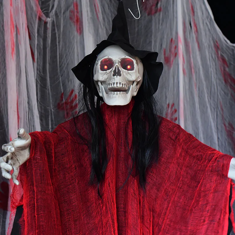 

100*198 cm scary red gauze skeleton ghost Halloween decorations for party supplies