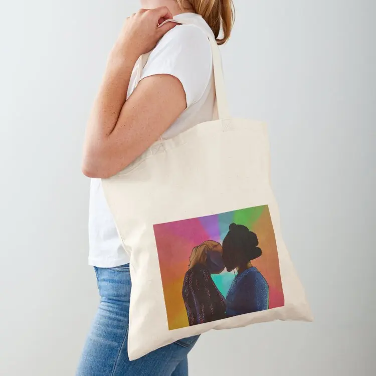 

Tara and Darcy Heartstopper kiss scene Tote Bag Gift bags university shopper bag Portable shopping bag ecological bags