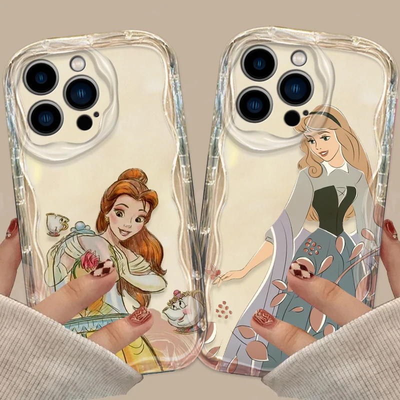 Beauty And The Beast Cartoon Cover For Apple iPhone 15 14 13 12 11 Pro X XR XS Max Plus 8 7 Plus SE Wave Oil Phone Case