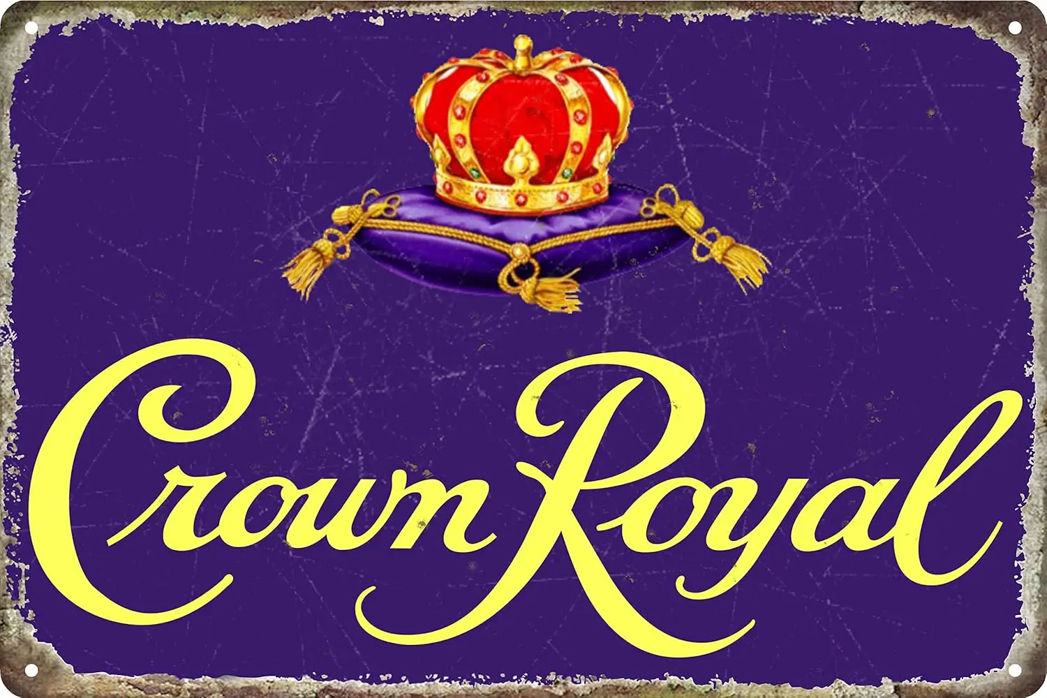 Vintage Crowns Royals Tin Metal Tin Sign Tin Plate Sign Wall Art Decor TIN SIGN 8X12 INCH (Purple) 1pc sign sign