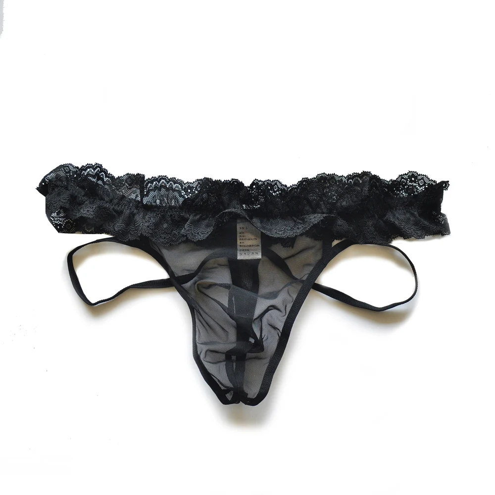 

Мужские сексуальные кружевные стринги-танга с низкой посадкой, дышащие, прозрачные, для геев, с сетчатыми подтяжками, горячее белье
