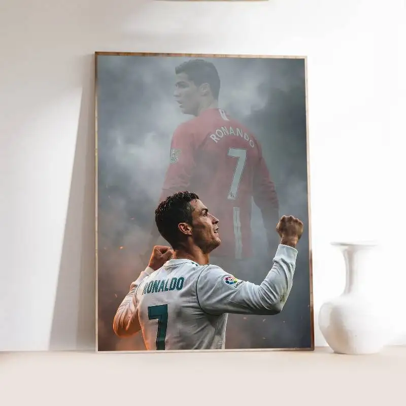 C-Cristiano R-Ronaldo Poster, selbstklebender Kunst-Aufkleber aus wasserfestem Papier, Wanddekoration für Kaffeehaus, Bar, Zimmer – Detail 13