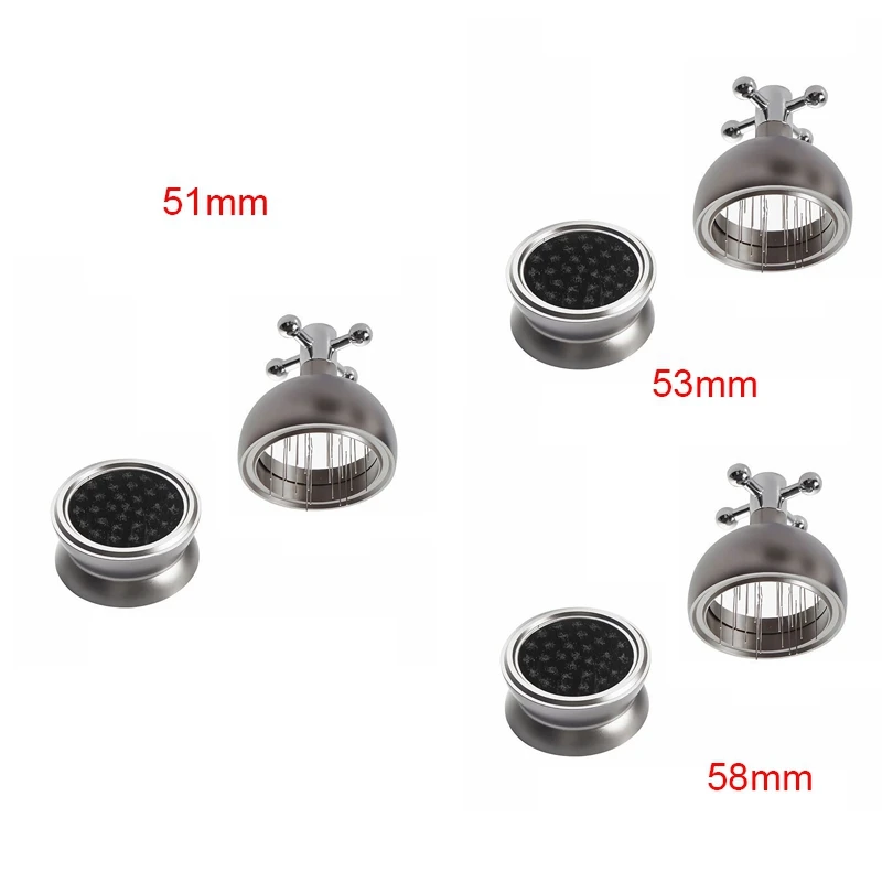 Coffee Distributor, Labor Saving 22 Needles Rotating Valve Head Coffee Needle Distributor Fixed Cover Durable For Powder 51Mm