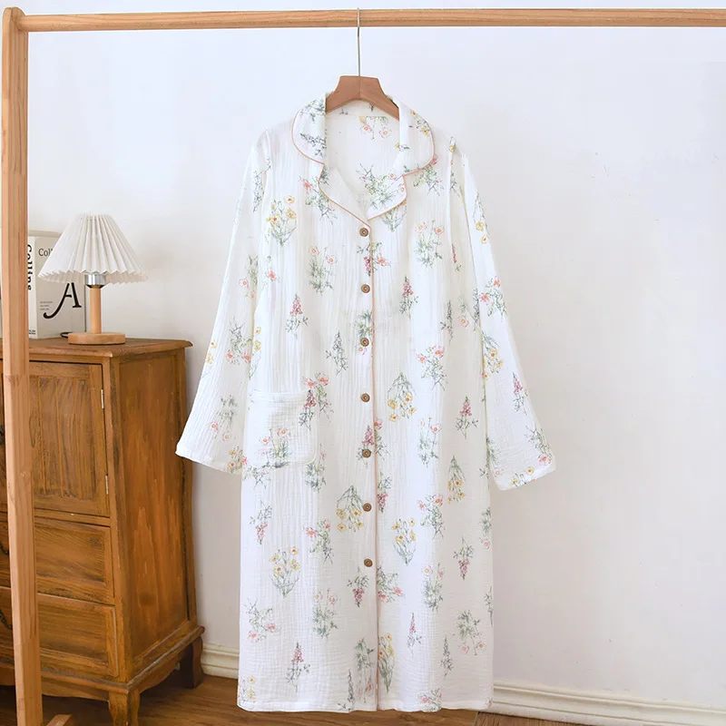 

Maternity Clothes Breastfeeding Nightgowns Nursing Pure Cotton Spring Summer Feeding Nightie Long Sleeve Pregnancy Dresses