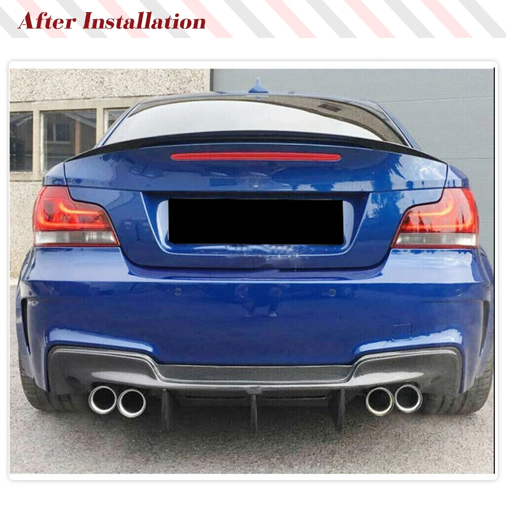 Car Rear Bumper Diffuser Lip Spoiler for BMW E82 1 Series 1M Coupe 2-Door 2011 2012 2013 Rear Bumper Guard Carbon Fiber / FRP