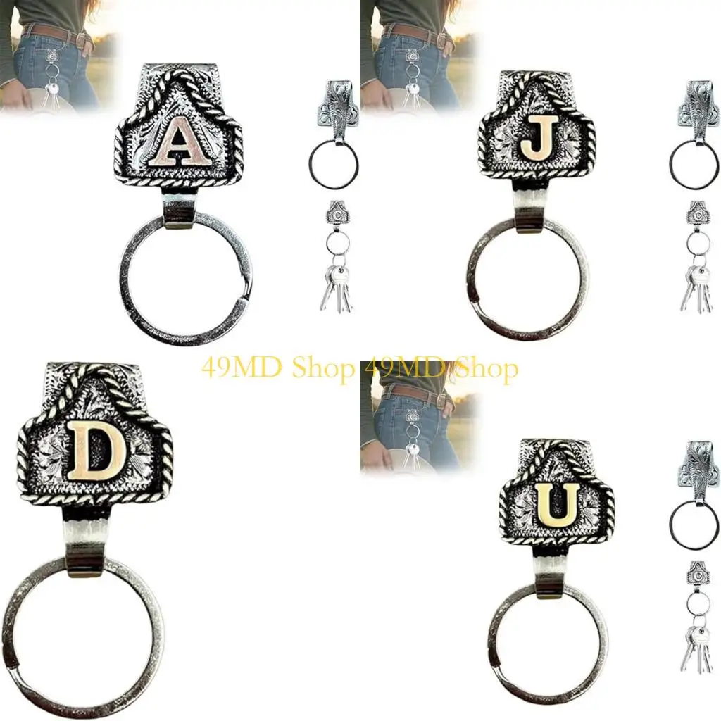 49MD Western Holder Keychain Decors Metal Keychain Quick Release Keyring For Belt