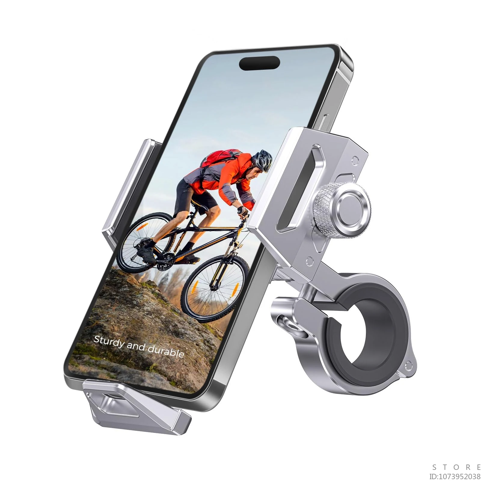 Aluminum alloy motorcycle mobile phone holder, shockproof and shock-absorbing handlebar clip, navigation bracket