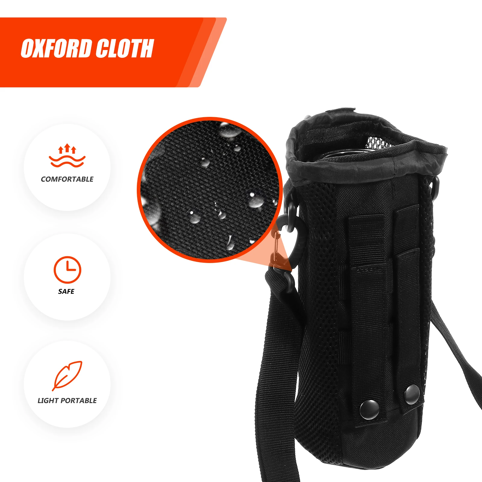 

Water Bottle Pouch Bag Portable Insulated Neoprene Carrier with Adjustable Shoulder Strap for Hiking Camping Trekking Outdoor