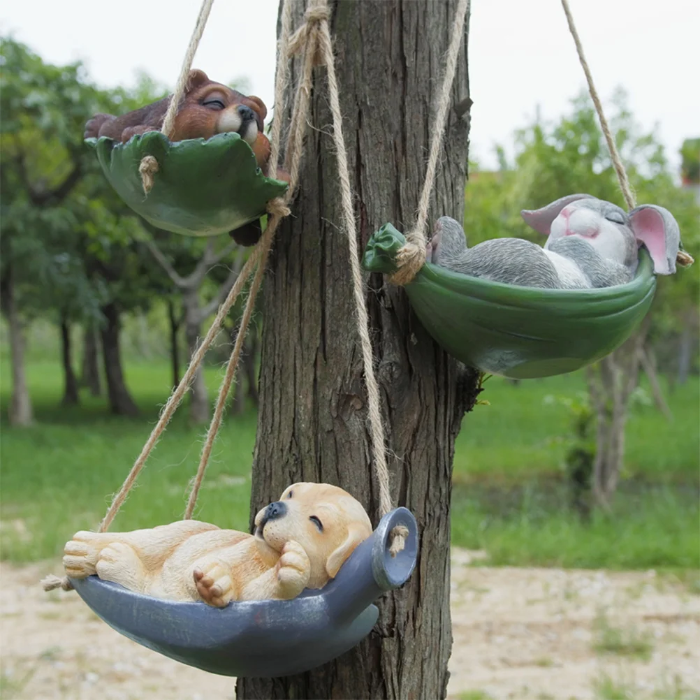 

1Pcs Resin Animal Decoration Light Yellow Vivid Garden Yard Ornament Elegant Resin Craft Decoration Figurine