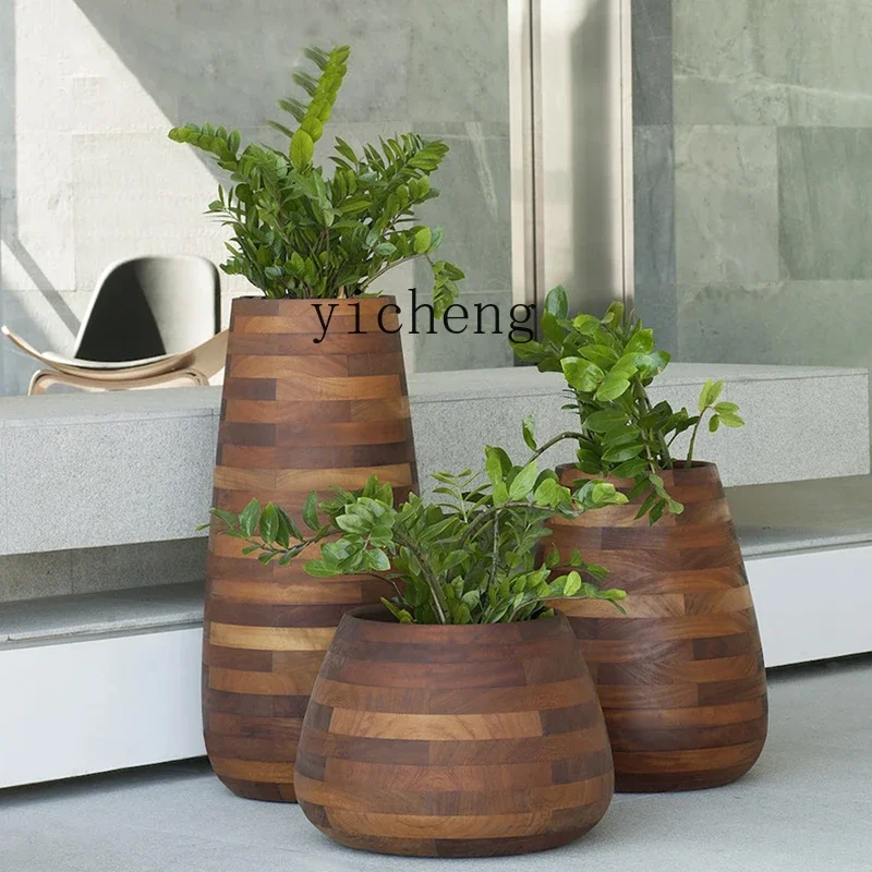 YFY  fiberglass large flower pot simple oval mall outdoor  round flower seat