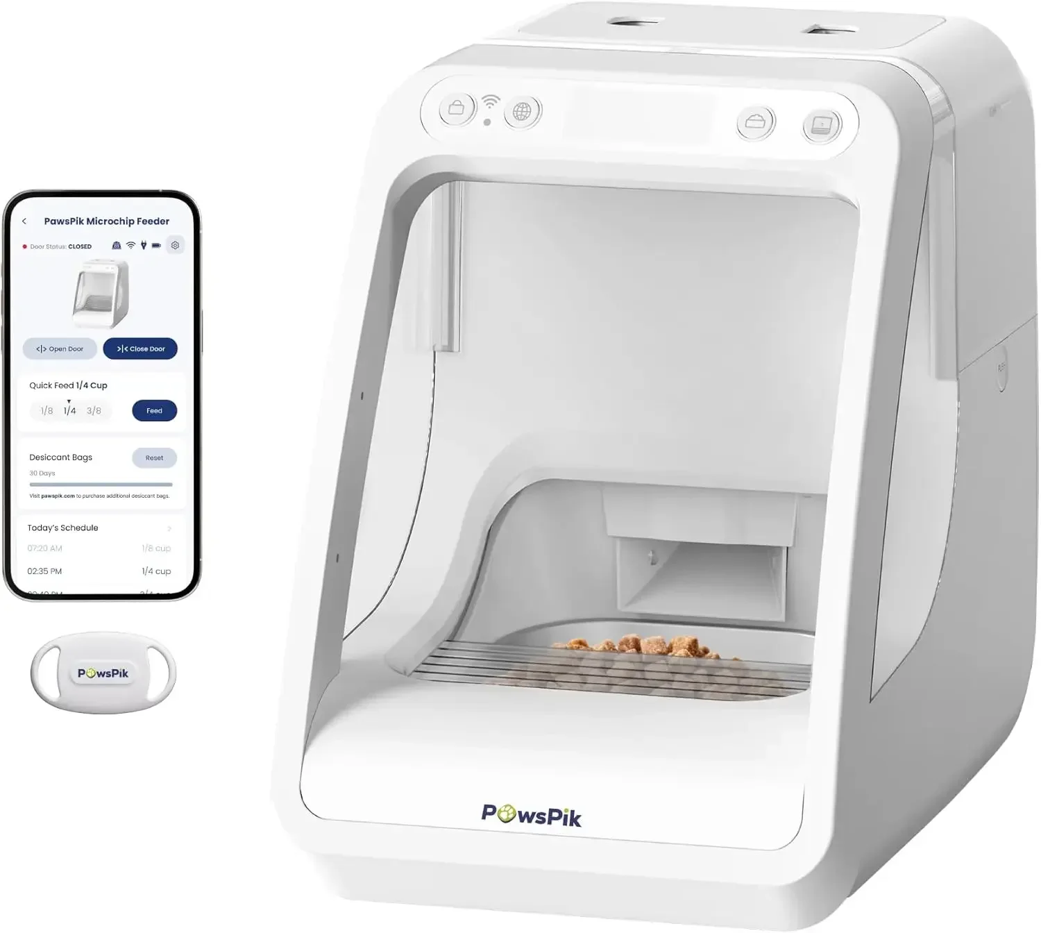 

Automatic Microchip RFID Cat Feeder,16-Cup, ISO Microchip & RFID Tag Compatible, App Control, Portion Control