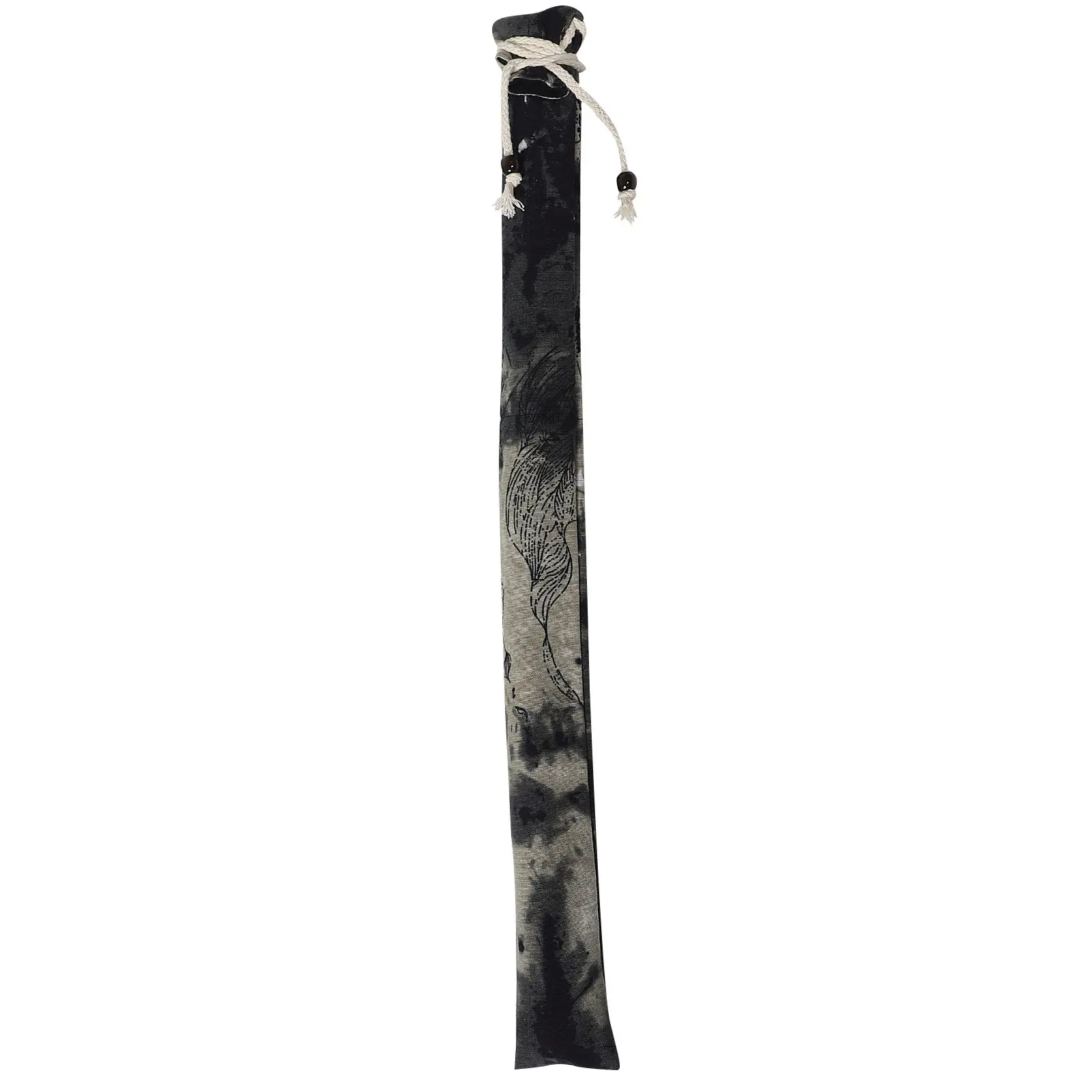 Portable Flute Bag Chinese Ink Wash Painting Printed Fabric Flannel Interior Lightweight Carrying Case for Musical Instrument