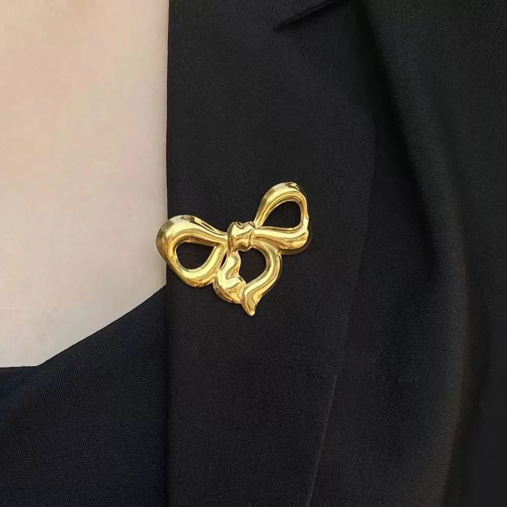 دبوس بروش هندسي فريد من نوعه بعقدة فراشة أوروبية وأمريكية كلاسيكية للنساء مناسب للحفلات والمطابقة اليومية #3