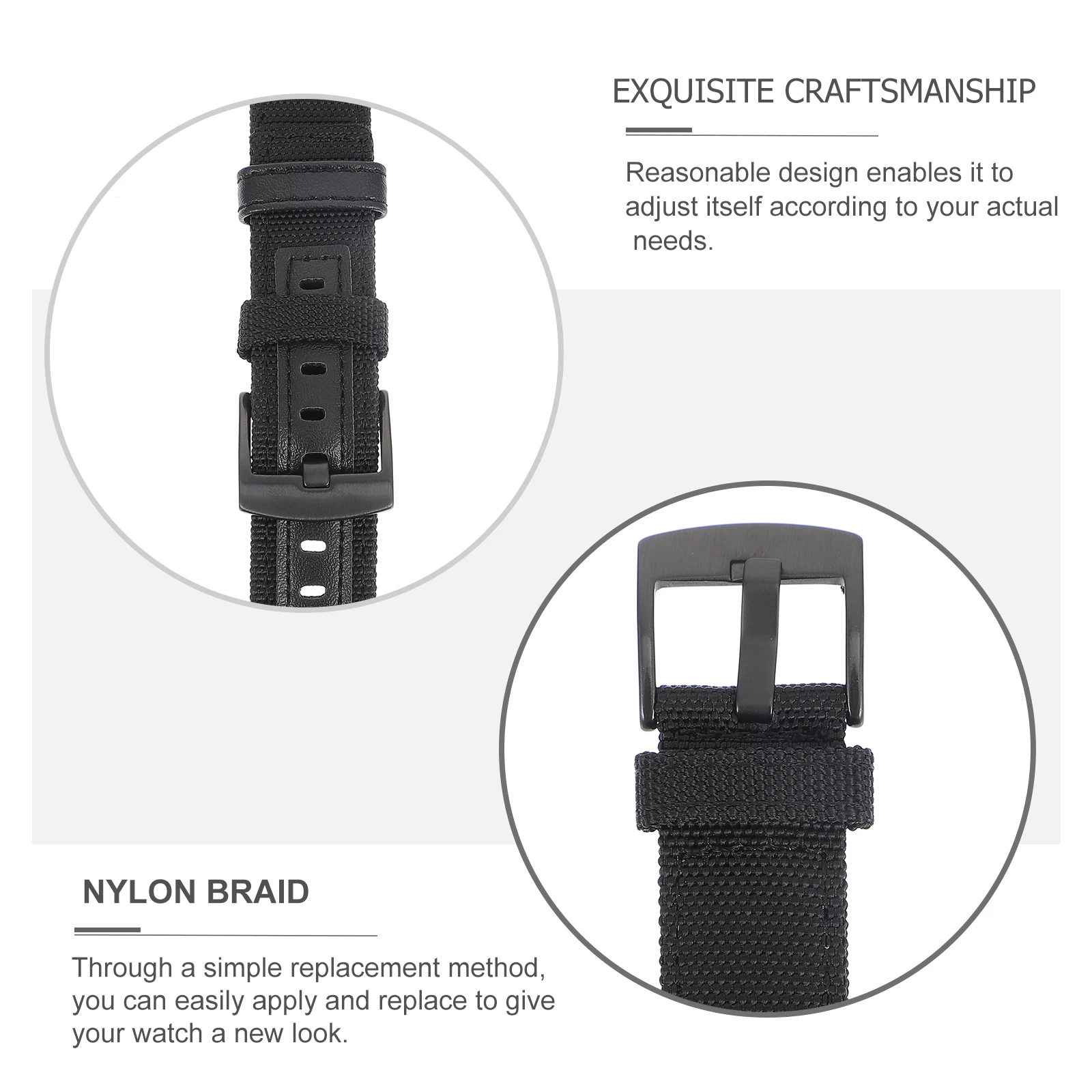

2pcs Nylon Band Durable Replacement Strap For Wrist Adjustable Fabric Watch Band Replaceable Watch Strap For Men