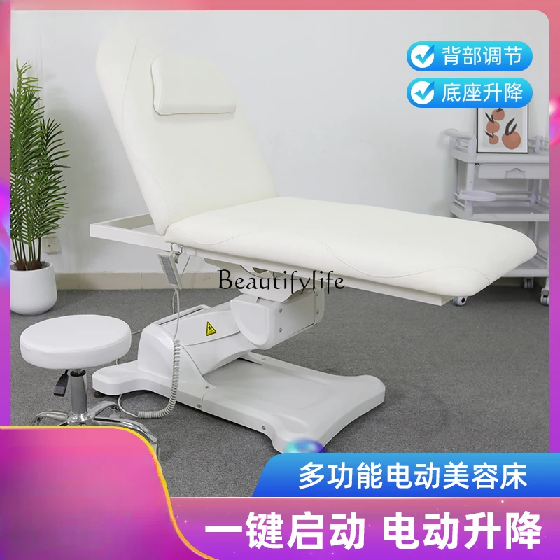 Cama eléctrica multifuncional para terapia de masaje, salón de belleza, elevación