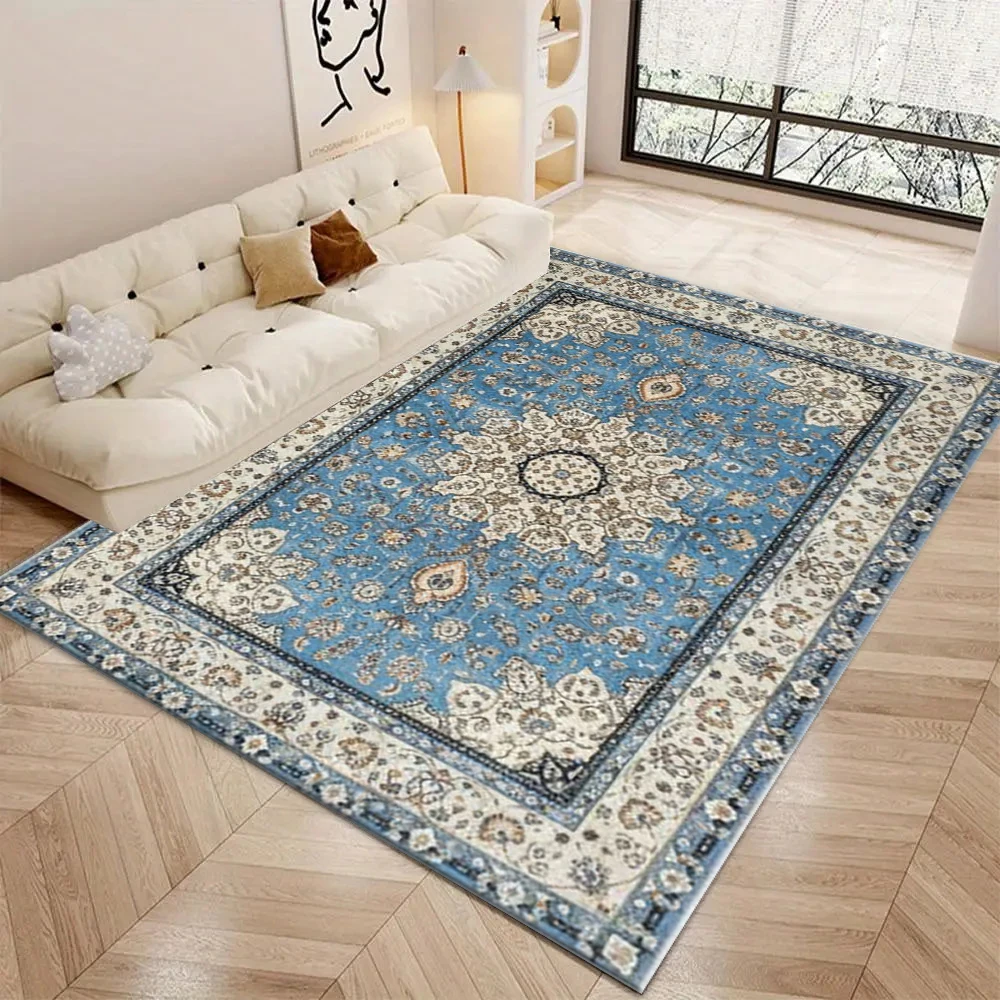 Vintage Blue Medallion Floral Area Rug Large Living Room Carpet Traditional Bedroom Home Floor Rug