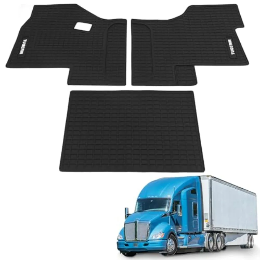

Floor Mats Fit for Kenworth T680 T880 W990S or Peterbilt 579 567 Trucks, Heavy-Duty All-Weather Non-Slip Black Rubber Floor Mat