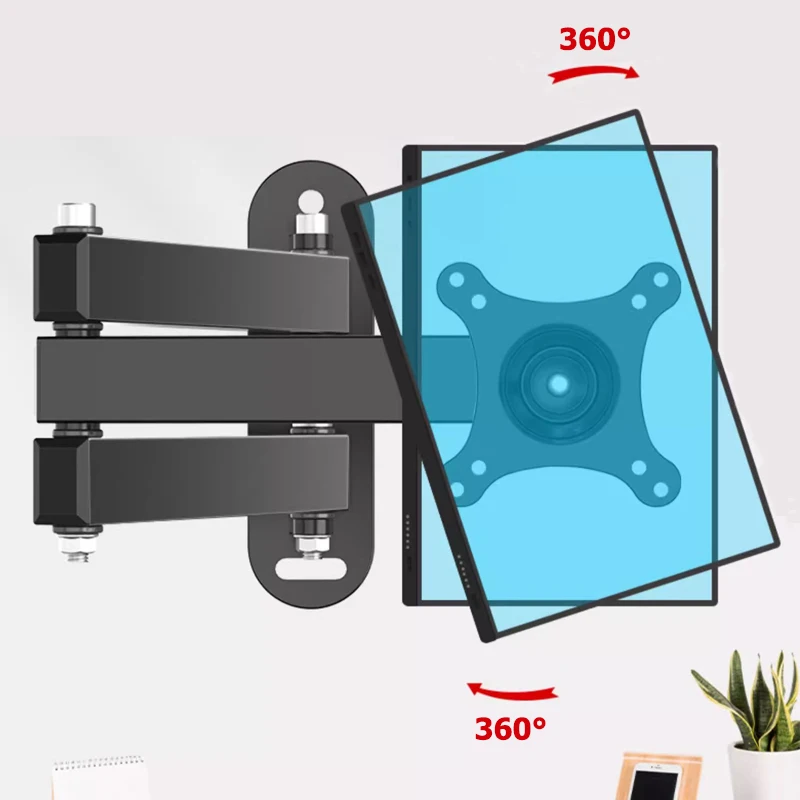 20° tiltable TV Wall Mount Bracket 360° Rotated Holder Universal TV Mounts for 10-32 Inch LCD LED Monitor Flat Panel Halloween