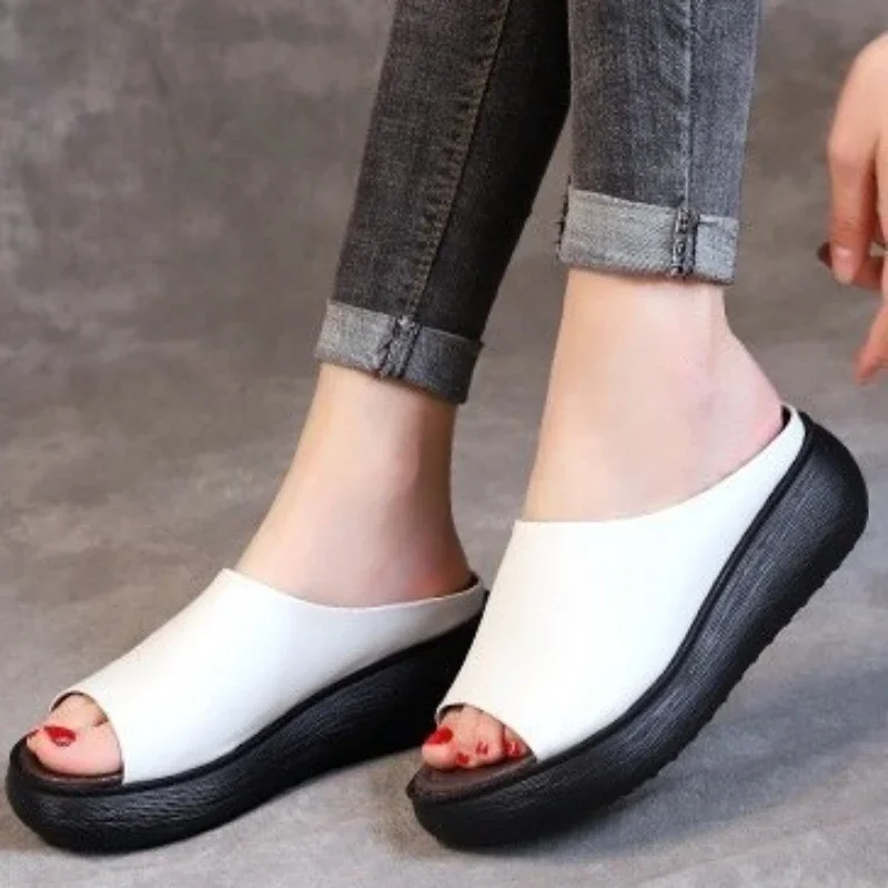 Slippers for Women\'s Summer New Platform Shoes Womens Outdoor Slippers Open Toe Roman Shoes Ethnic Zapatos Mujer 2024 Tendencia