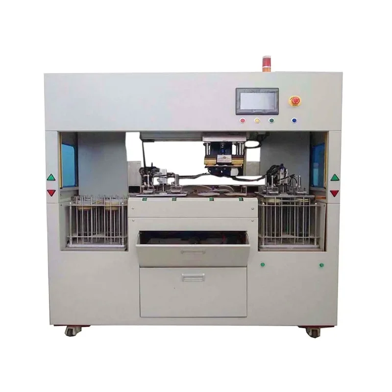 Automatic trademark ironing machine, four-station tongue size transfer machine