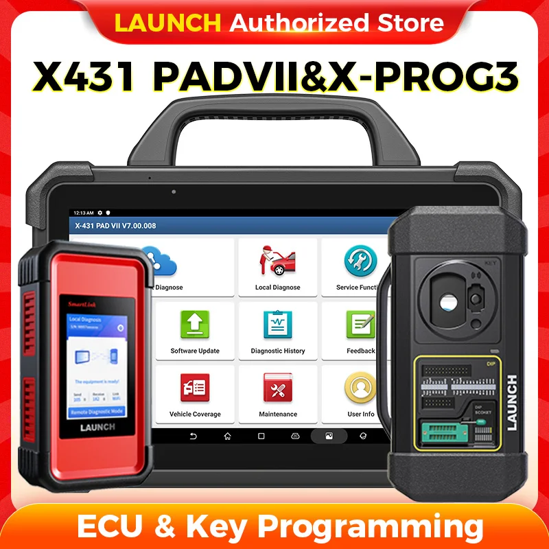 X-431 LAUNCH X431 PAD 7 & X-PROG3 Set Automotive Diagnostic Programming Tool All Key Lost Key Programmer Immobilizer PADVII PAD7