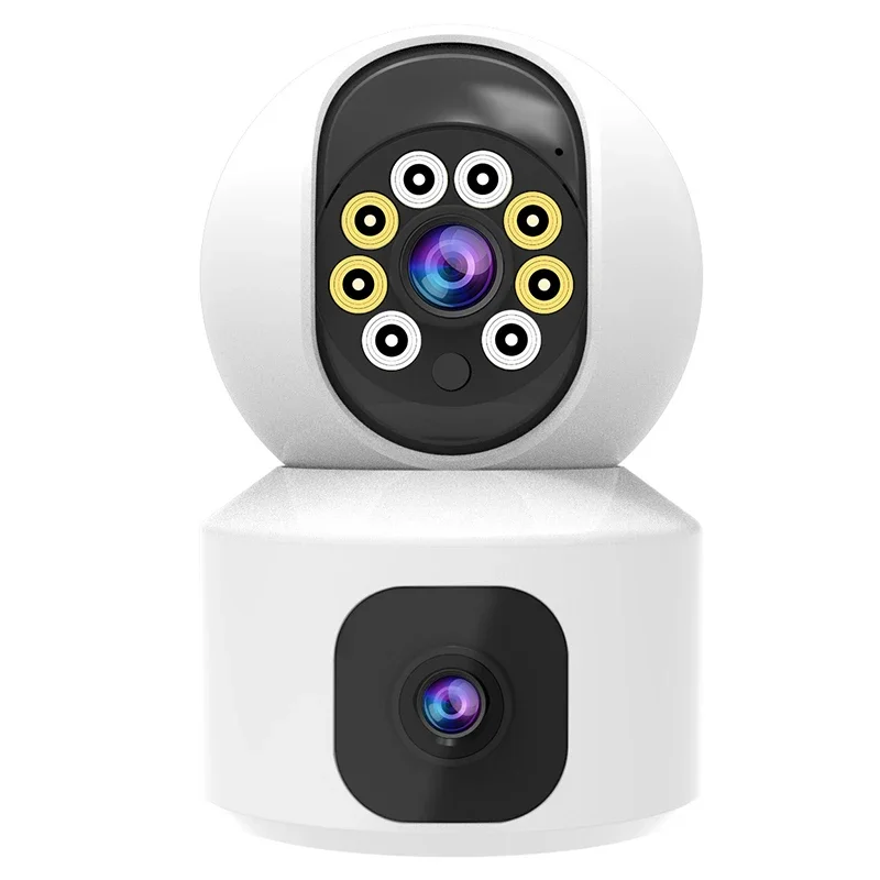 WiFi Camera 1080P HD Remote Video Desktop IP Camera Two lens Home Anti-theft Night Vision AI Human Tracking Two Way Audio Webcam