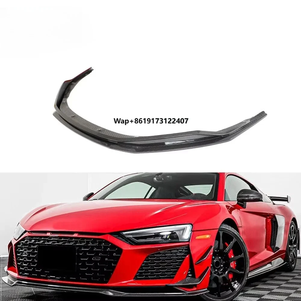 Prepreg Dry Carbon Fiber R8 Front Bumper Lip Splitter Spoiler For R8 V10 2023