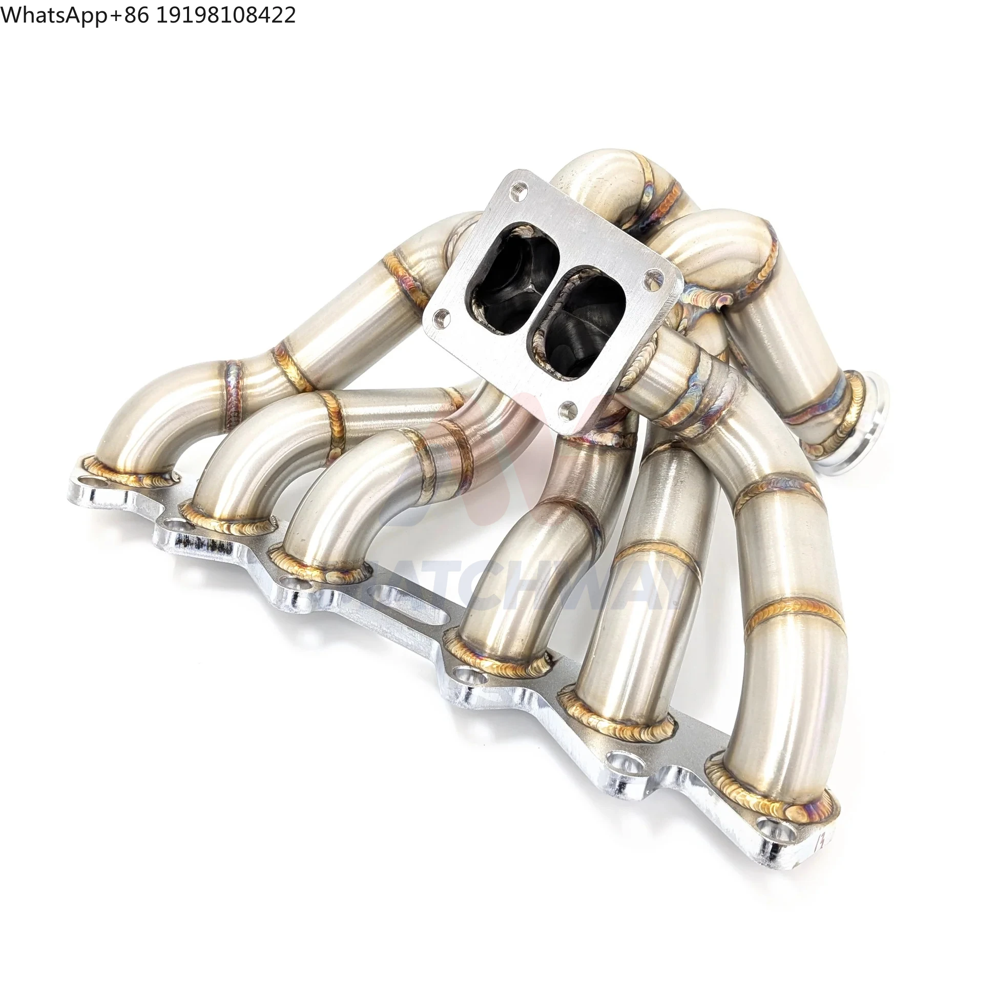 MATCHWAY 3mm Thick SS304 Stainless Steel T4 Twin Scroll Turbo Manifold for Nissan Skyline R32 R33 R34 RB20DET RB25DET