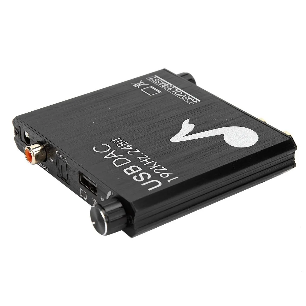 Coaxial Optical Audio AY107 DAC Converter Support 192kHz/24bit 3.5mm Jack Digitalto Analog Audio Converter RCA Converter