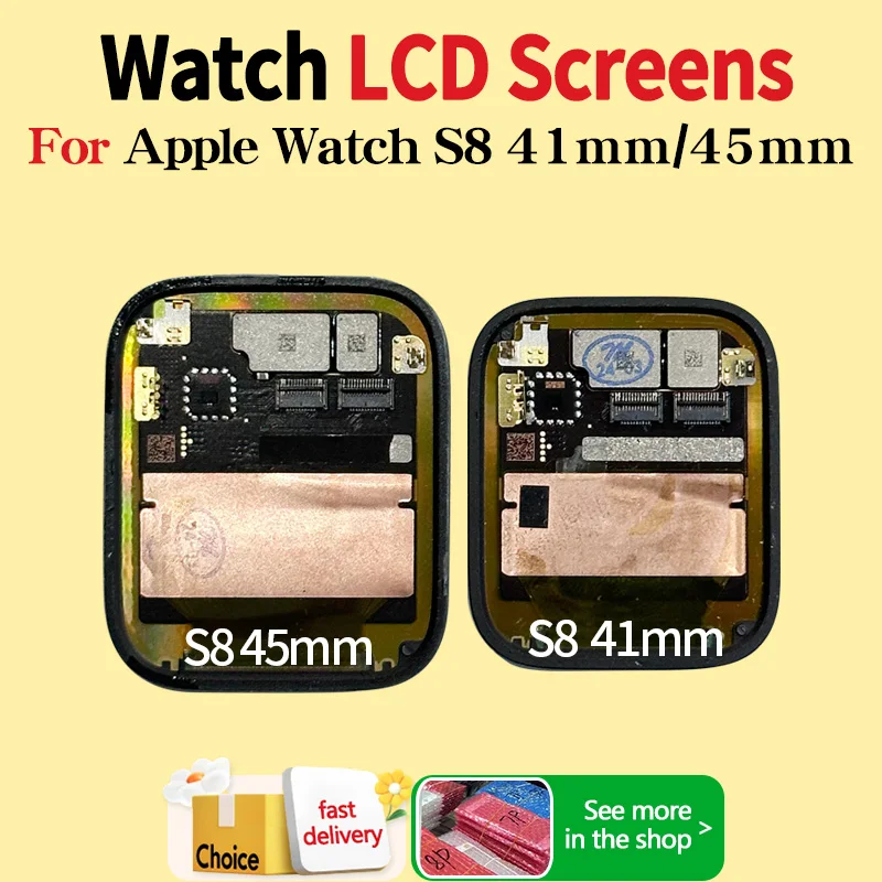 

OLED For APPLE Watch Series 8 Lcd Touch Screen Display Digitizer Assembly Replace For iWatch S8 Display 41mm 45mm