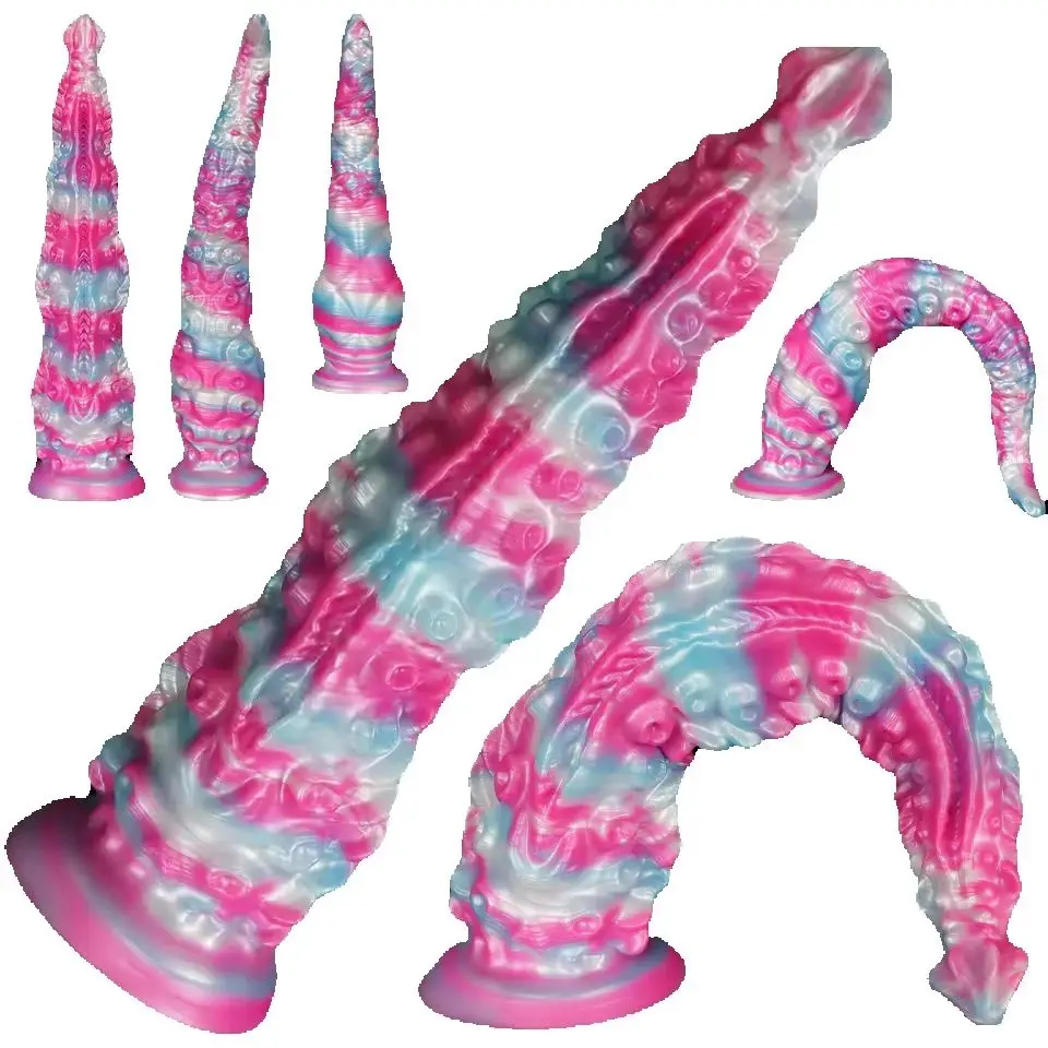 Long Anal Whip Silicone Anal Dildo Suction Cup Anus Expansion Anal Toy Tentacle Dildo Prostate Massage Adult Sex Toys Women Gay