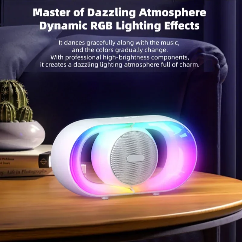 Открытый кемпинг RGB ночник Bluetooth 5,3 динамик крутой настольный атмосферный беспроводной звуковой ящик для мобильного телефона сабвуфер