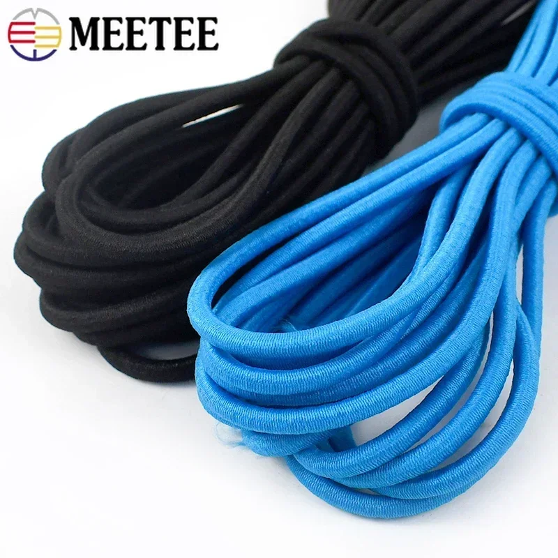 5/10/20M Meetee 4mm Elastic Bands Clothes HairBand High Quality Stretch Rubber Rope Belt Spring Elastics Ropes DIY Accessories