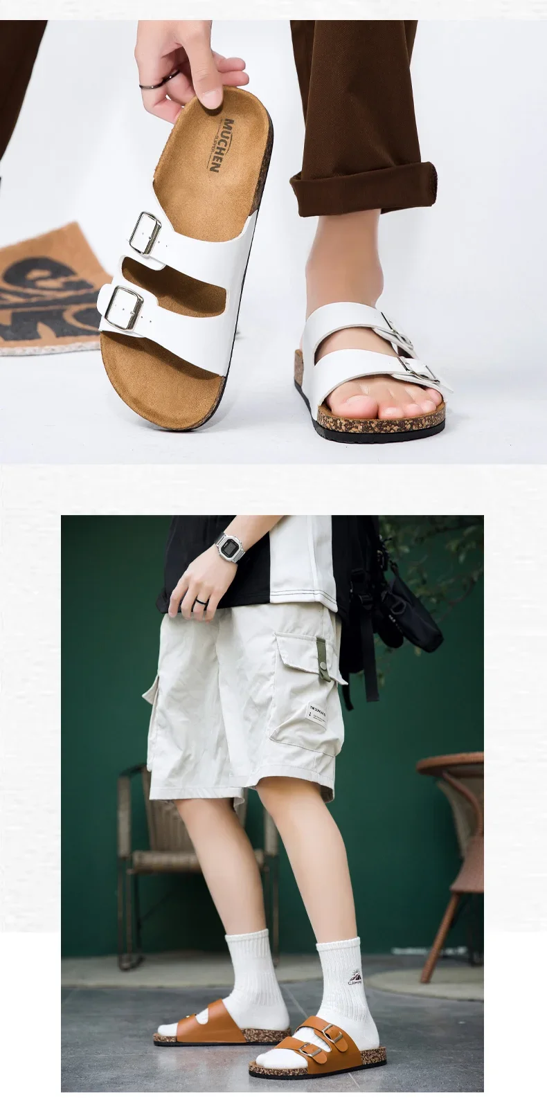 Neue klassische Kork-Flip-Flops für Herren und Damen – grenzüberschreitender Außenhandel, Partner-Outdoor-Slipper – Detail 13